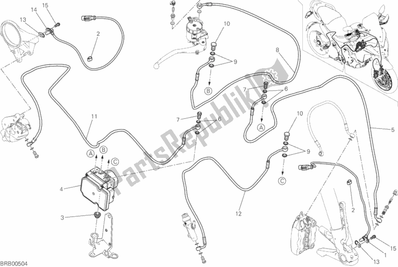 Todas as partes de Abs Do Sistema De Travagem do Ducati Multistrada 1200 Touring USA 2017